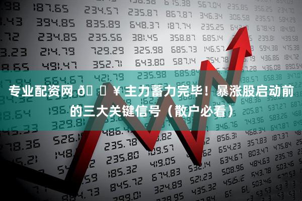专业配资网 🔥 主力蓄力完毕！暴涨股启动前的三大关键信号（散户必看）
